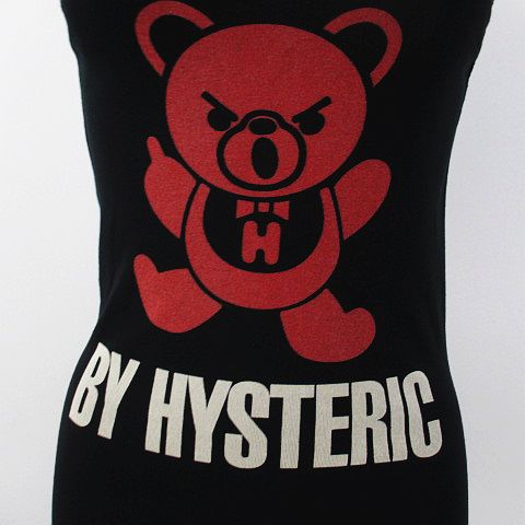 ヒステリックグラマー Hysteric Glamour ノースリーブ カットソー タンクトップ ロング ファックベア F ブラック 黒 レース 国内正規 綿 コットン 日本製 レディース 077 ベクトルパーク