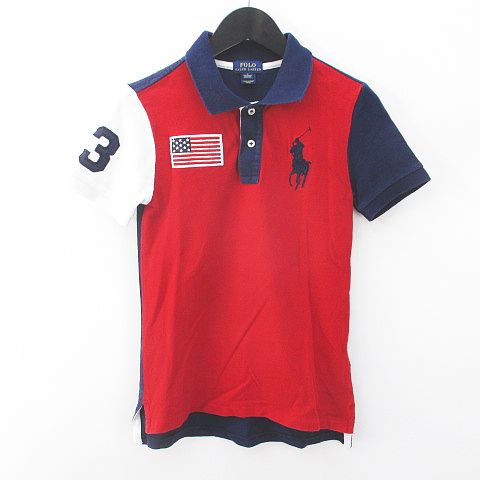 ポロ ラルフローレン POLO RALPH LAUREN 半袖 ポロシャツ 130 赤系