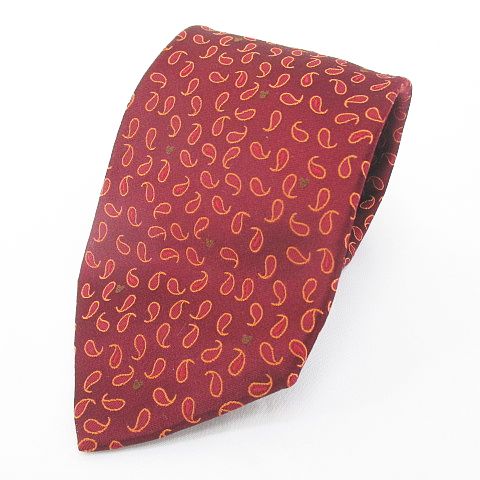 ディズニー Disney 勾玉柄 ミッキーマウス シルク 絹 ネクタイ レギュラータイ 赤系 レッド 日本製 メンズ 077 ベクトルパーク