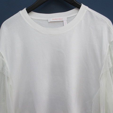 シーバイクロエ SEE BY CHLOE 長袖 ブラウス カットソー XL 白系 