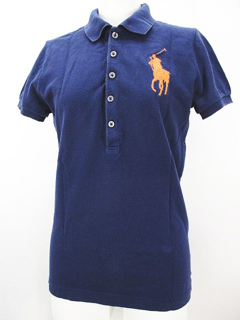 ラルフローレン RALPH LAUREN 半袖 ポロシャツ M 紺系 ネイビー ビッグ 