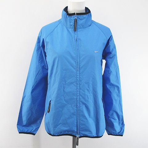 ナイキ NIKE スポーツウェア 格子柄 ジャケット M 青系 ブルー ジップ 