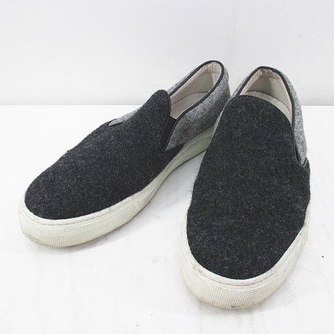 エーエムビー Amb スリッポン パイピング バイカラー 41 グレー ウール ポルトガル製 メンズ 077 ベクトルパーク