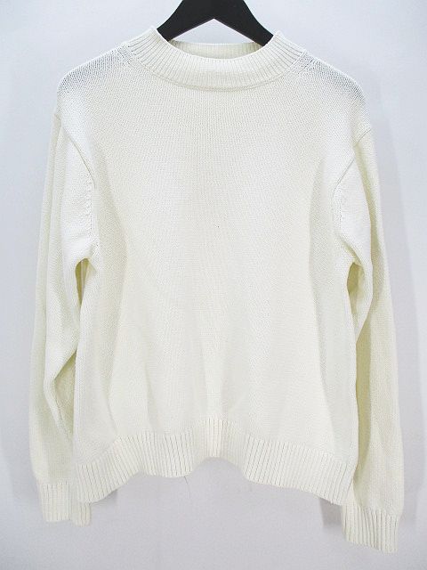 ユニクロ Uniqlo 長袖 ニット セーター ハイネック L 白 ホワイト 無地 綿 コットン メンズ 077 ベクトルパーク