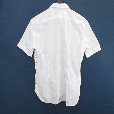 ジルサンダー JIL SANDER 半袖 シャツ 比翼 39 白系 ホワイト 