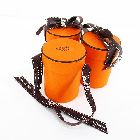 エルメス HERMES ツイリースカーフ 空箱 3個セット オレンジ系 