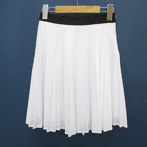 トップショップ TOPSHOP 膝上 ミニ プリーツスカート スカート 38 白系 
