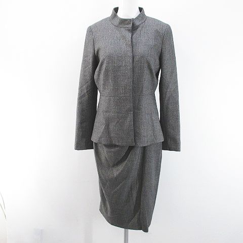 マックスマーラ MAX MARA セットアップ ジャケット ノースリーブ 膝丈 最高品質 マックスマーラ ウール ワンピース 40 ブラック×グレー ひざ丈ワンピース