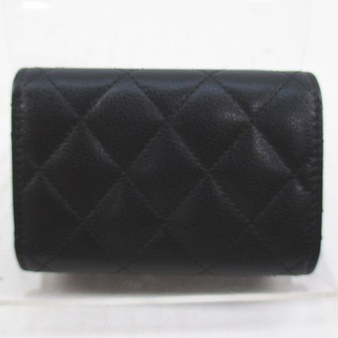 シャネル CHANEL 3つ折り コンパクト プッシュロック ナノウォレット 
