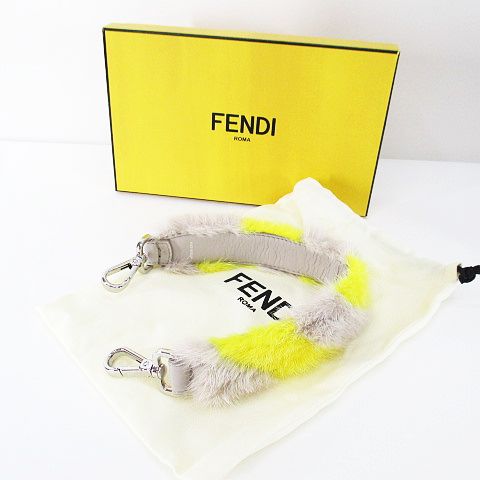 フェンディ FENDI ミニ ストラップユー ミンクファー バイカラー  