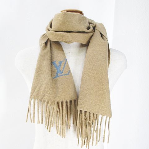ルイヴィトン LOUIS VUITTON マフラー ストール キャメル系 フリンジ