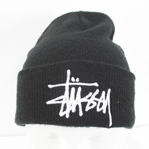 ステューシー STUSSY ニット帽 帽子 ニットキャップ 黒系