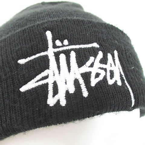 ステューシー STUSSY ニット帽 帽子 ニットキャップ 黒系
