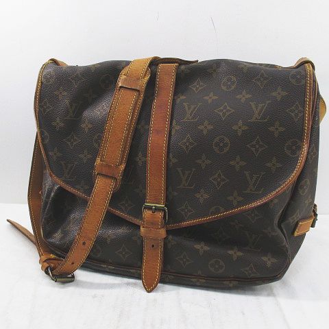 LOUIS VUITTON ハンドバッグ モノグラム ソミュール35 ブラウン