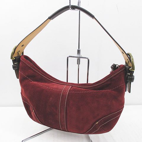 コーチ COACH セミ ショルダーバッグ 9503 ボルドー スエード レザー 