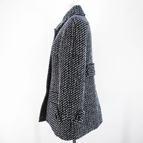 シャネル CHANEL P52319V39081 ツイードコート ミドル丈 38 ブラック  