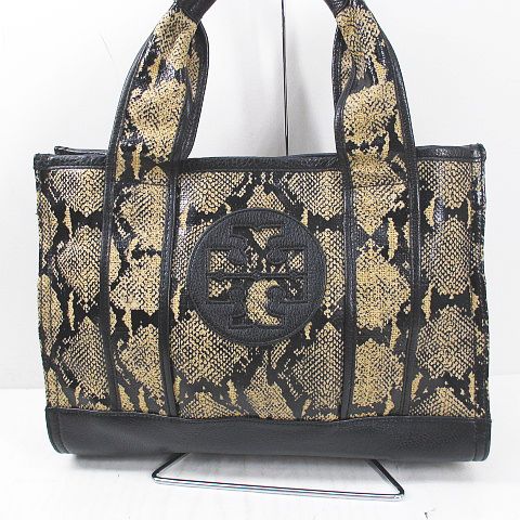 トリーバーチ TORY BURCH トートバッグ パイソン調 バイカラー 