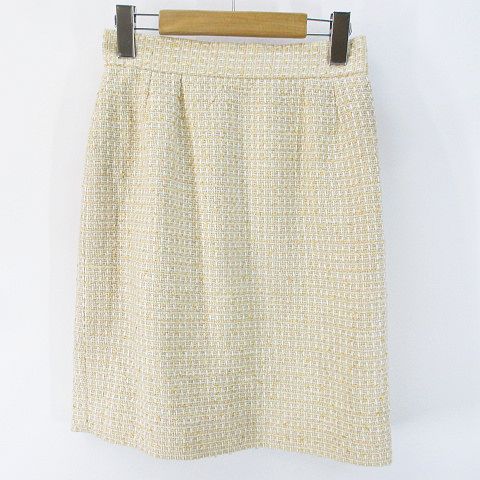 クリスチャンディオール Christian Dior 膝丈 台形スカート ツイード  