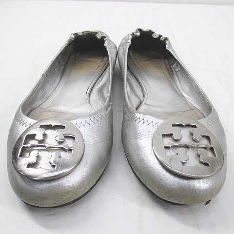 トリーバーチ TORY BURCH バレエシューズ フラットシューズ 50008611 シルバー 6.5 レザー 牛革 レディース
