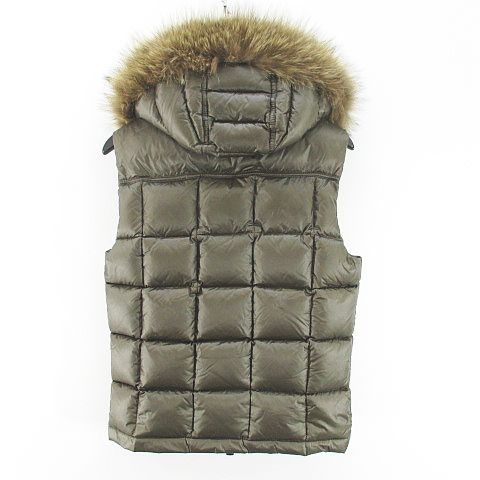 MONCLER ブラウン ダウンベスト ファー付き