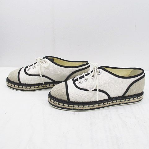 シャネル CHANEL エスパドリーユ ローカットスニーカー パイピング 