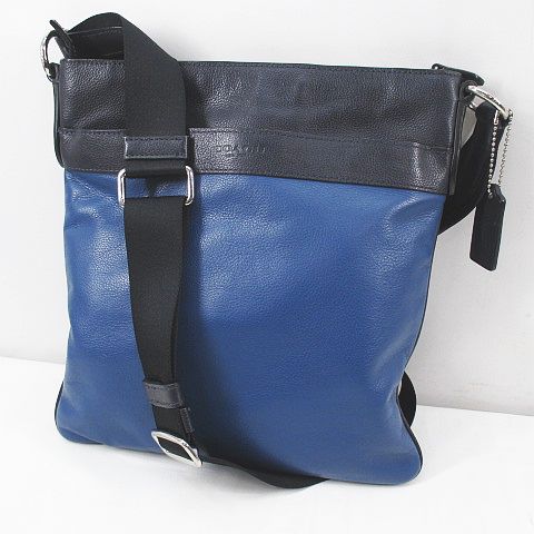 コーチ COACH ショルダーバッグ クロスボディ 斜めがけ バイカラー 青 