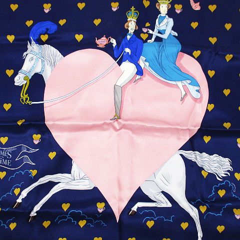 エルメス HERMES シルク 絹 TEA TIME カレ70 スカーフ マリン エルメス HERMES シルク 絹 TEA TIME カレ70 スカーフ マリン