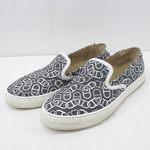 エルメス HERMES スニーカー シェーヌダンクル キャンバス スリッポン 