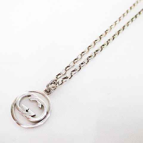 グッチ GUCCI SILVER 925 GG インターロッキングG ネックレス 