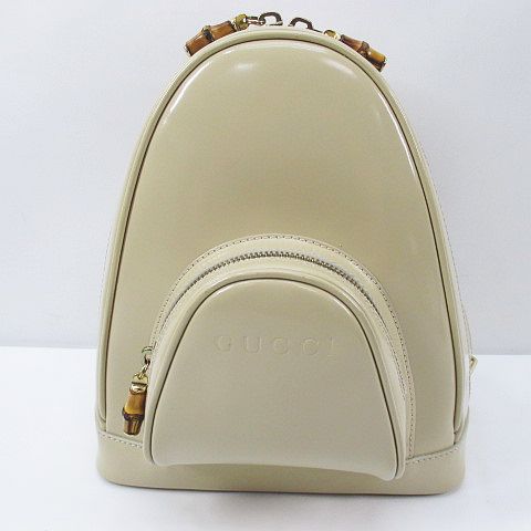 グッチ GUCCI バンブー ワンショルダーリュック ライトベージュ  