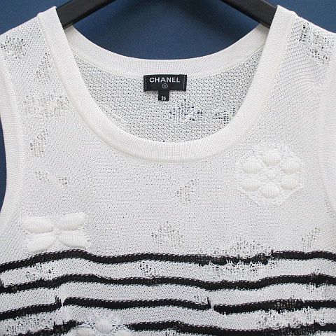 シャネル CHANEL P56125K07347 R8873 ボーダー ノースリーブ ニット  