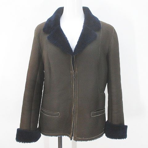 シャネル CHANEL P24666V01741 長袖 ムートンジャケット 38 茶系 