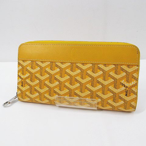 ゴヤール GOYARD マティニヨン 長財布 ファスナー ジップ イエロー  
