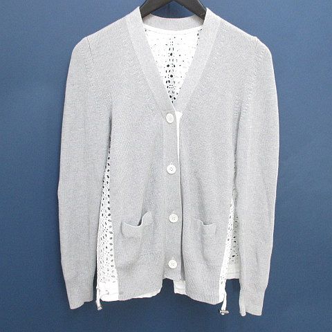 サカイ sacai 3036 17-Q3036 長袖 カーディガン ニット 1 灰系 グレー 