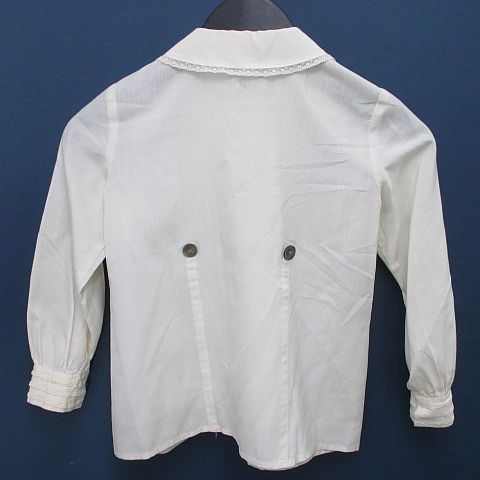 ファミリア/familiar‡130cm 長袖ブラウス/シャツ 白×グレー子供服