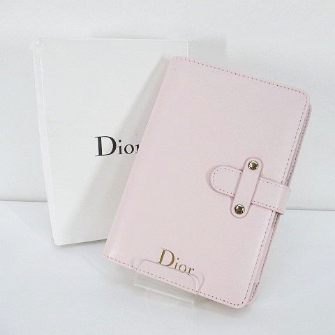 未使用品 ディオール Dior 手帳カバー ノート ピンク系 文具 ロゴ文字 