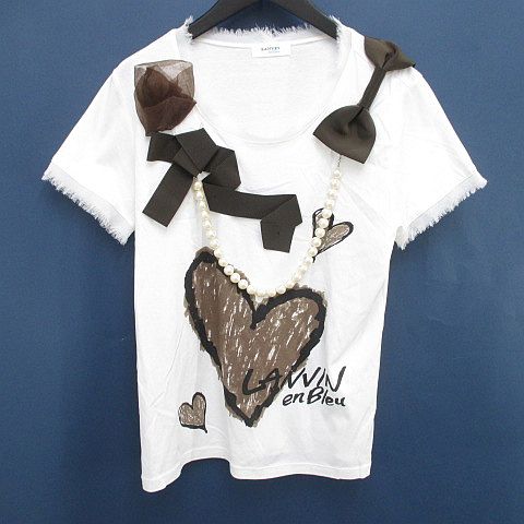 ランバンオンブルー LANVIN en Bleu 半袖 Tシャツ カットソー 白系 