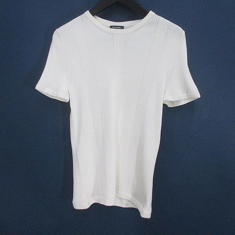CHANEL - シャネル CHANEL リブニット 半袖Ｔシャツ CHANEL - 期間限定販売☆CHANEL クロップド丈 リブニットTシャツ