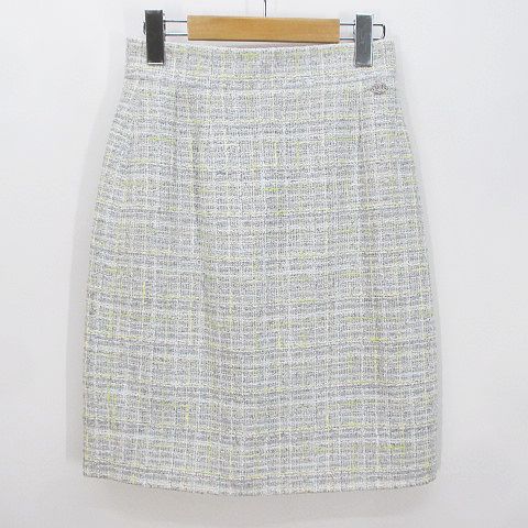 シャネル CHANEL P35515V25562 膝丈 ツイード タイトスカート 36 灰系  