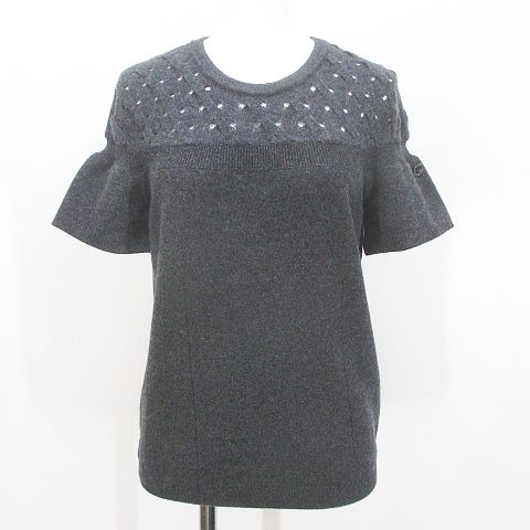 シャネル CHANEL P46763K05893 半袖 ニット セーター 38 灰系 シャネル CHANEL P46763K05893 半袖 ニット セーター 38 灰系