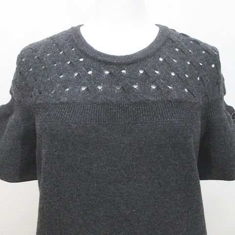 シャネル CHANEL P46763K05893 半袖 ニット セーター 38 灰系 グレー  