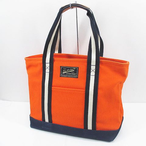 ラルフローレン RALPH LAUREN トートバッグ バイカラー オレンジ 