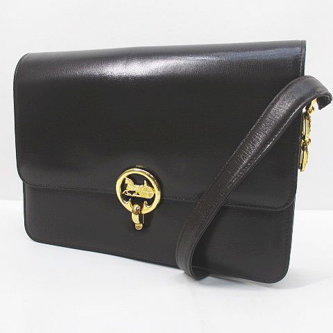 セリーヌ CELINE ショルダーバッグ ポシェット 馬車 ゴールド金具 
