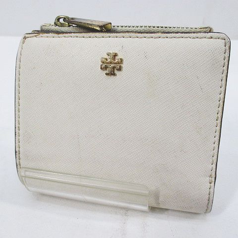 トリーバーチ TORY BURCH 2つ折り財布 ゴールド金具 ホワイト 白  