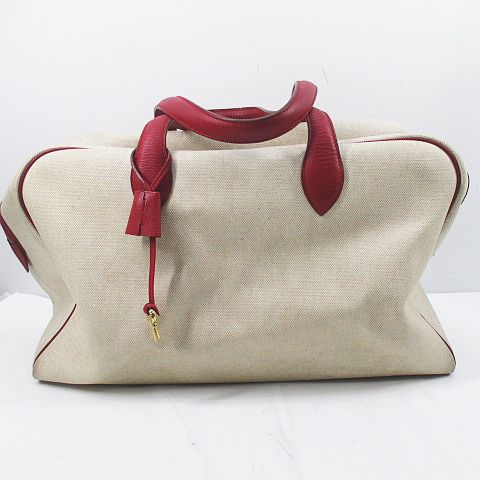 エルメス HERMES ボストンバッグ 旅行鞄 ヴィクトリア ベージュ