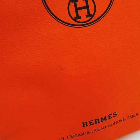 HERMES オレンジ ロゴ入り紙袋 HERMES オレンジ ロゴ入り紙袋