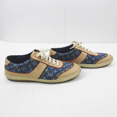 みみ ルイヴィトン モノグラム デニム スニーカー 38サイズ 中古・古着通販】LOUIS VUITTON (ルイ ヴィトン) トレイナー