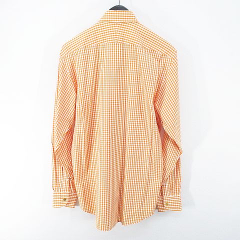 エルメス HERMES ギンガムチェック 長袖 シャツ ボタンダウン 38-15 エルメス HERMES ギンガムチェック 長袖 シャツ ボタンダウン 38-15