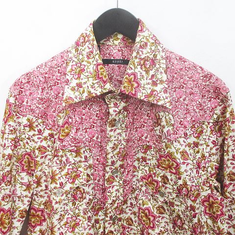 グッチ GUCCI 125597-Z1409 トムフォード期 花柄ウエスタンシャツ 40 