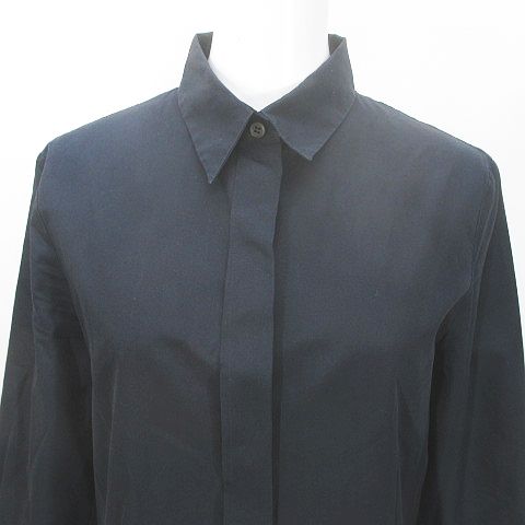 プラダ PRADA 長袖 ミニ丈 シャツワンピース チュニック 40 黒系  